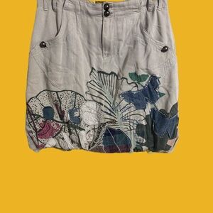 SOLD Desigual Womens Beige Bubble Skirt | Vintage High End Designer Measures M